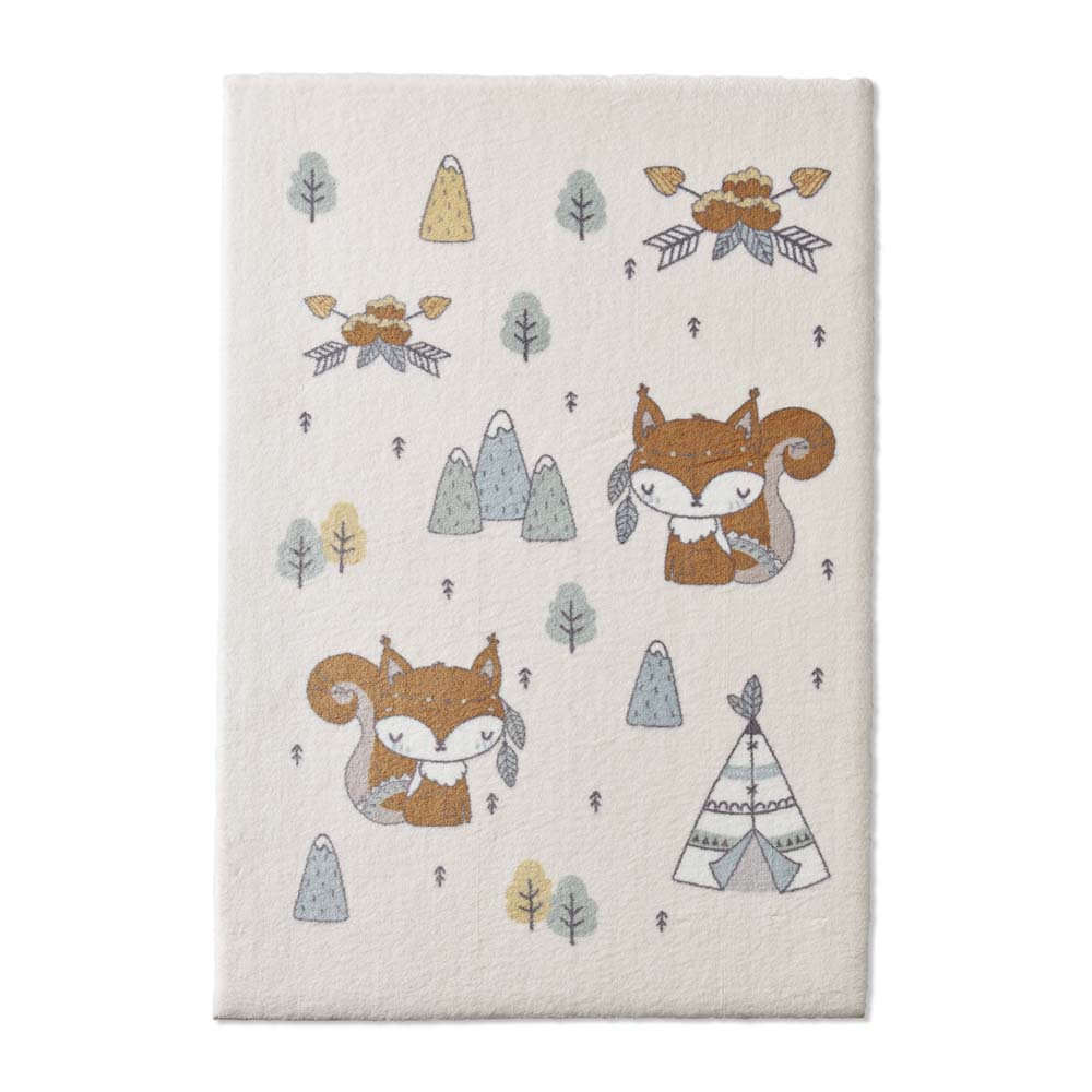 Tappeto bambini scoiattolo - Animigo crema/multi - overzicht Tappeto bambini scoiattolo - Animigo crema/multi - overzicht