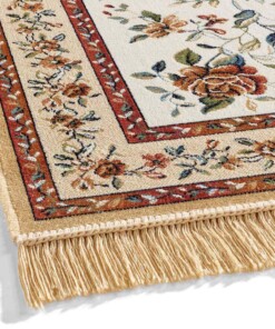 Tappeto orientale - Regal Flora crema/rosso - close up, thumbnail