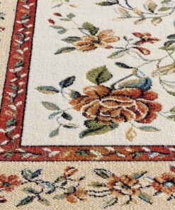 Tappeto orientale - Regal Flora crema/rosso - close up, thumbnail