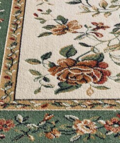 Tappeto orientale - Regal Flora crema/verde - close up, thumbnail