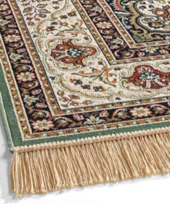 Tappeto passatoia persiano - Regal Adriadne verde - close up, thumbnail