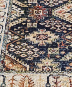 Tappeto orientale - Regal Leander blu scuro - close up, thumbnail