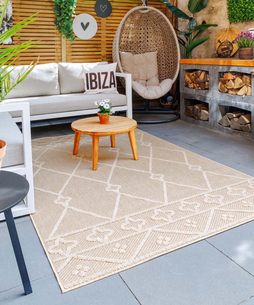 Tappeto Boho da balcone - Retreat Beige Tappeto Boho da balcone - Retreat Beige