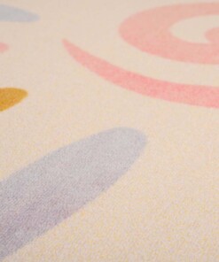 Tappeto bambini fiori - Joy  crema - close up, thumbnail