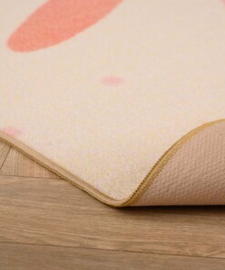 Tappeto bambini fiori - Joy  crema - close up, thumbnail