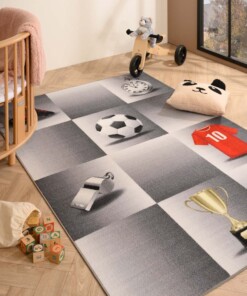 Tappeto bambini campo da calcio - Joy grigio - sfeer