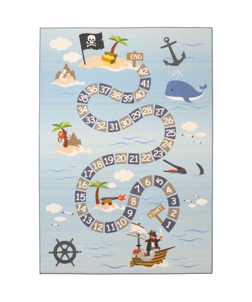 Tappeto bambini pirati - Joy blu - overzicht Tappeto bambini pirati - Joy blu - overzicht