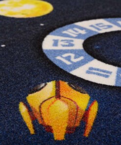 Tappeto bambini universo - Joy blu scuro - close up, thumbnail