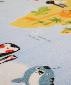 Tappeto bambini mappa del mondo - Joy blu - close up, thumbnail