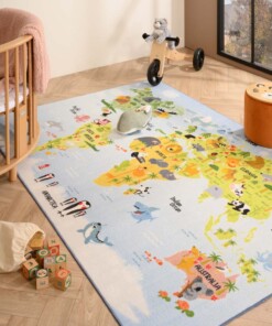Tappeto bambini mappa del mondo - Joy blu - sfeer