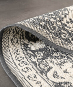 Tappeto da esterno rotondo Vintage - Flip Agnes Grigio - close up, thumbnail