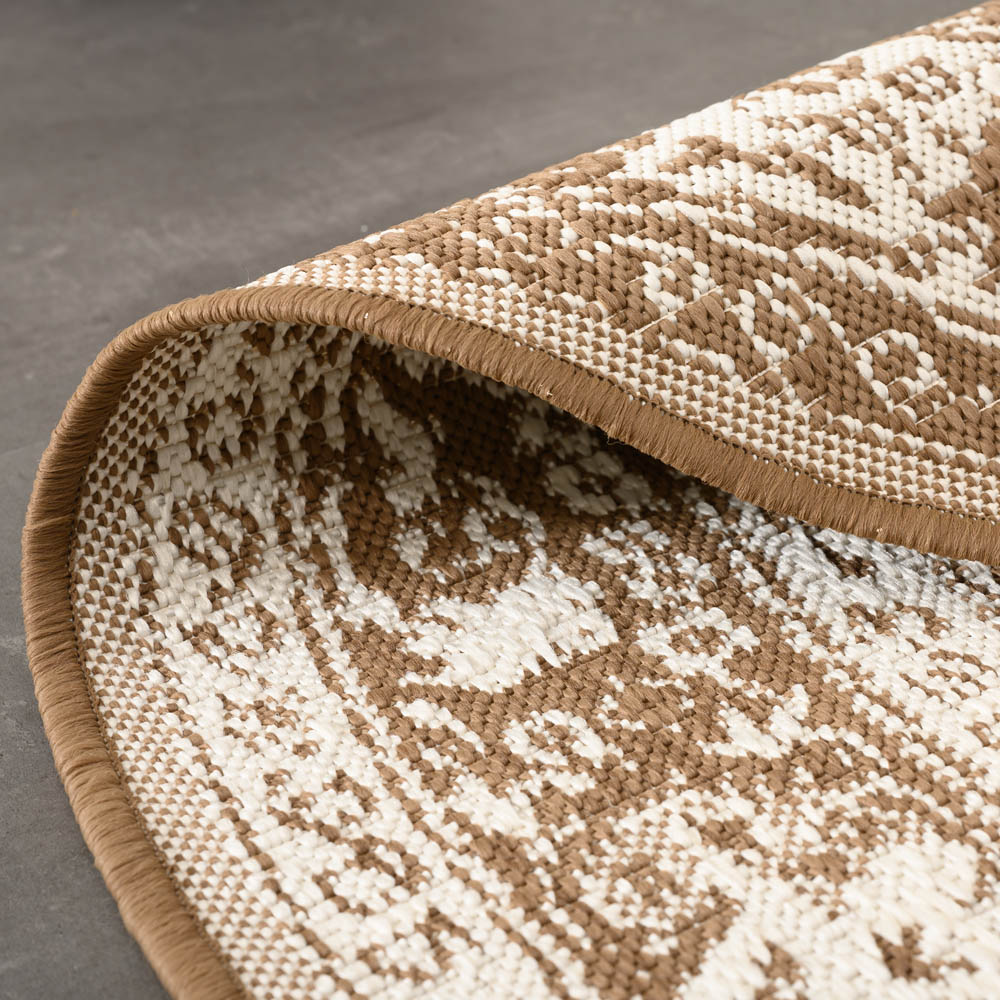 Tappeto da esterno rotondo Vintage - Flip Agnes Marrone Chiaro - close up Tappeto da esterno rotondo Vintage - Flip Agnes Marrone Chiaro - close up