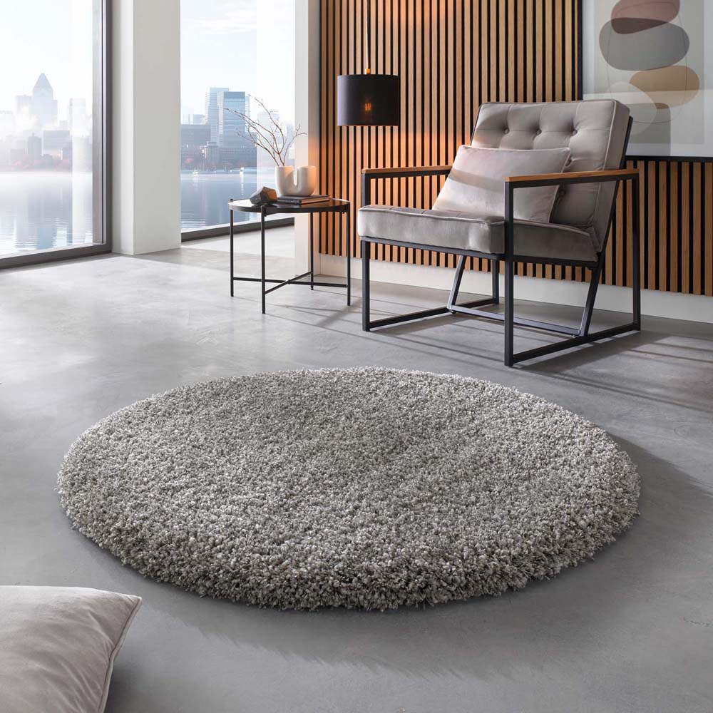 Tappeto rotondo pelo lungo - Shaggy Prime argento - sfeer Tappeto rotondo pelo lungo - Shaggy Prime argento - sfeer
