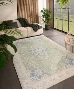 Tappeto da esterno vintage - Valenca Luna verde salvia - sfeer