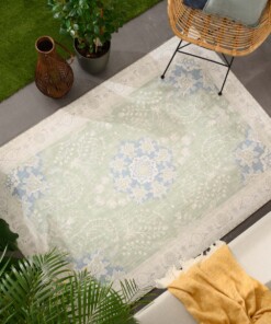 Tappeto da esterno vintage - Valenca Luna verde salvia - sfeer