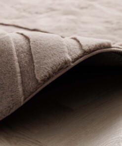 Tappeto rotondo morbido - Carvy Tortora - close up, thumbnail