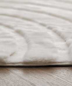 Tappeto rotondo morbido - Carvy Crema - close up, thumbnail