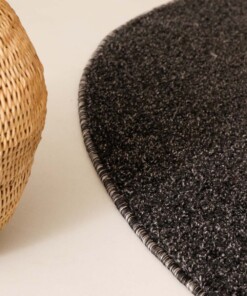 Tappeto rotondo a pelo raso Fine - Antracite Tappeto rotondo a pelo raso Fine - Antracite