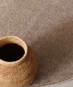 Tappeto rotondo a pelo raso Fine - Beige
