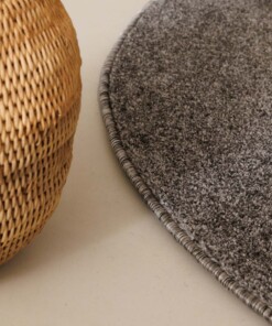 Tappeto rotondo a pelo raso Fine - Grigio
