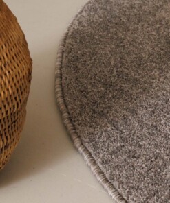 Tappeto rotondo a pelo raso Fine - Grigio chiaro Tappeto rotondo a pelo raso Fine - Grigio chiaro