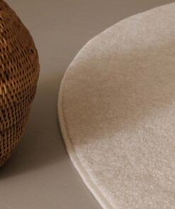 Tappeto rotondo a pelo raso Fine - Champagne