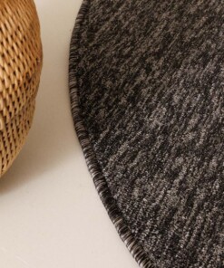Tappeto rotondo bouclé Lush - Antracite