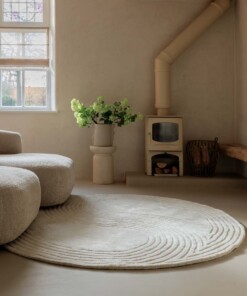 Tappeto rotondo design - Balans Dual avorio - sfeer