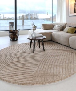 Tappeto rotondo design - Balans Field beige - sfeer