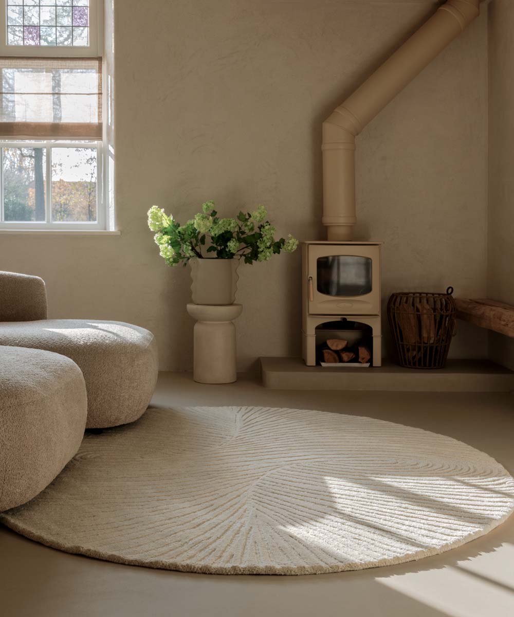 Tappeto rotondo design - Balans Tree avorio - sfeer Tappeto rotondo design - Balans Tree avorio - sfeer