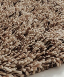 Tappeto in lana a pelo alto - Aurelia crema/marrone - close up, thumbnail