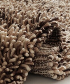 Tappeto in lana a pelo alto - Aurelia crema/marrone - close up