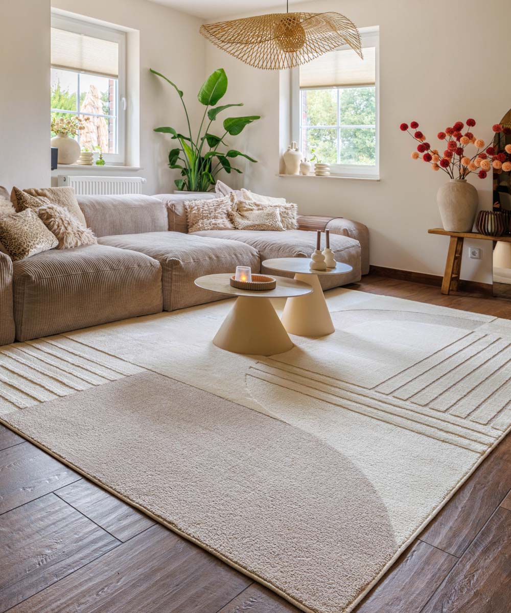 Tappeto scandinavo - Ridge Nari crema/beige - sfeer Tappeto scandinavo - Ridge Nari crema/beige - sfeer