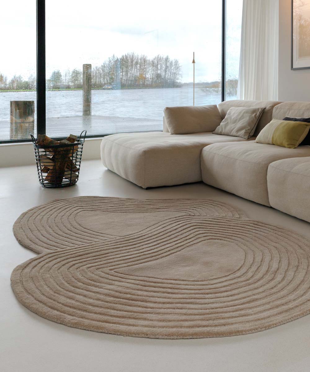 Tappeto design organico - Balans Flow beige - sfeer Tappeto design organico - Balans Flow beige - sfeer