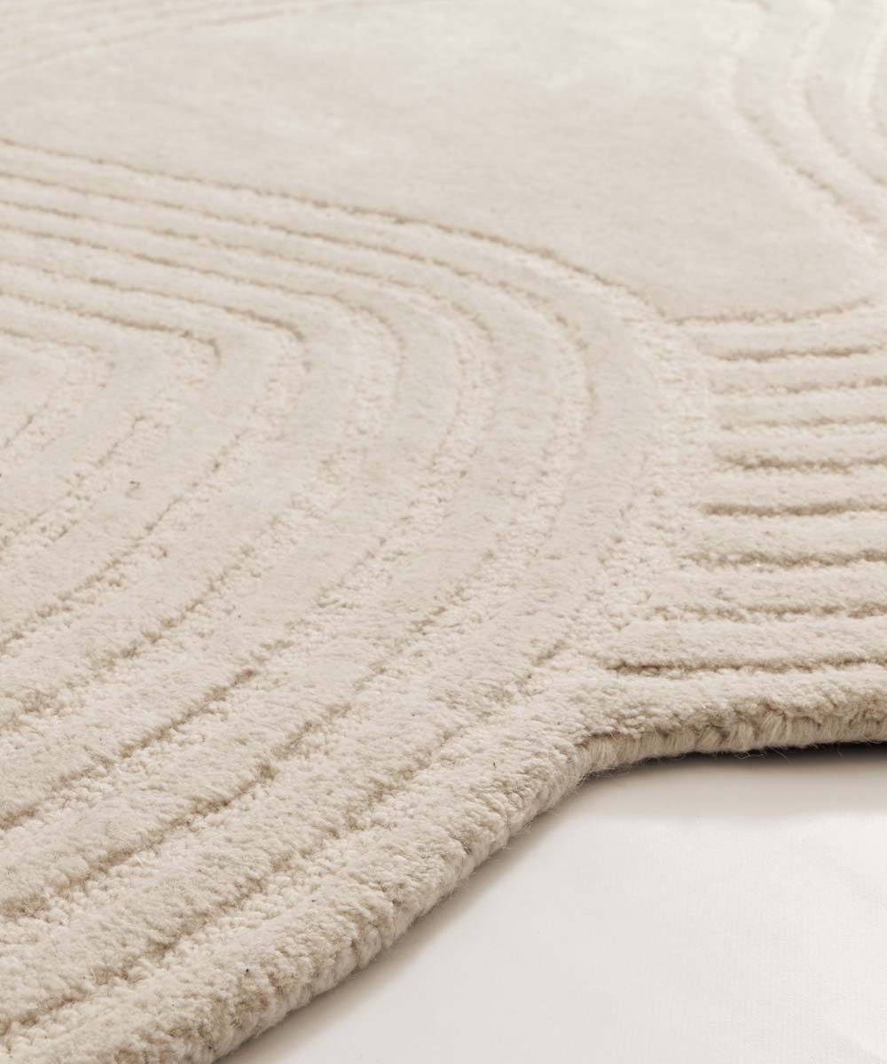 Tappeto design organico - Balans Flow avorio - close up Tappeto design organico - Balans Flow avorio - close up