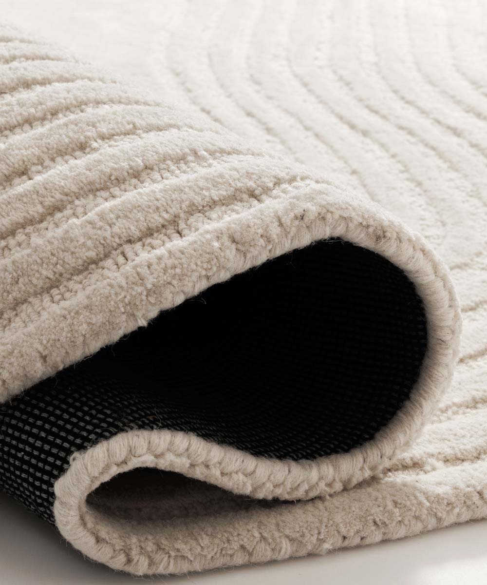 Tappeto design organico - Balans Flow avorio - close up Tappeto design organico - Balans Flow avorio - close up