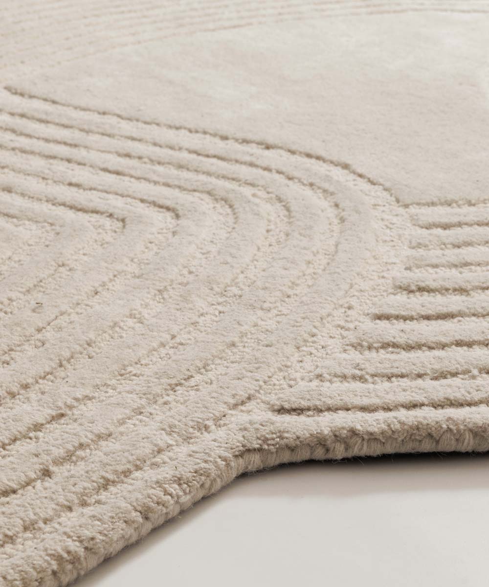 Tappeto design organico - Balans Flow avorio - close up Tappeto design organico - Balans Flow avorio - close up