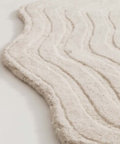 Tappeto design organico - Balans Oyster avorio - close up, thumbnail