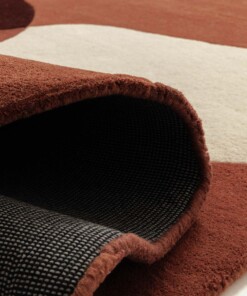 Tappeto in lana organico - Dune terracotta - close up, thumbnail