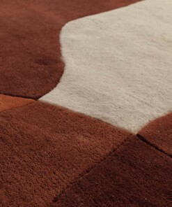 Tappeto in lana organico - Dune terracotta - close up
