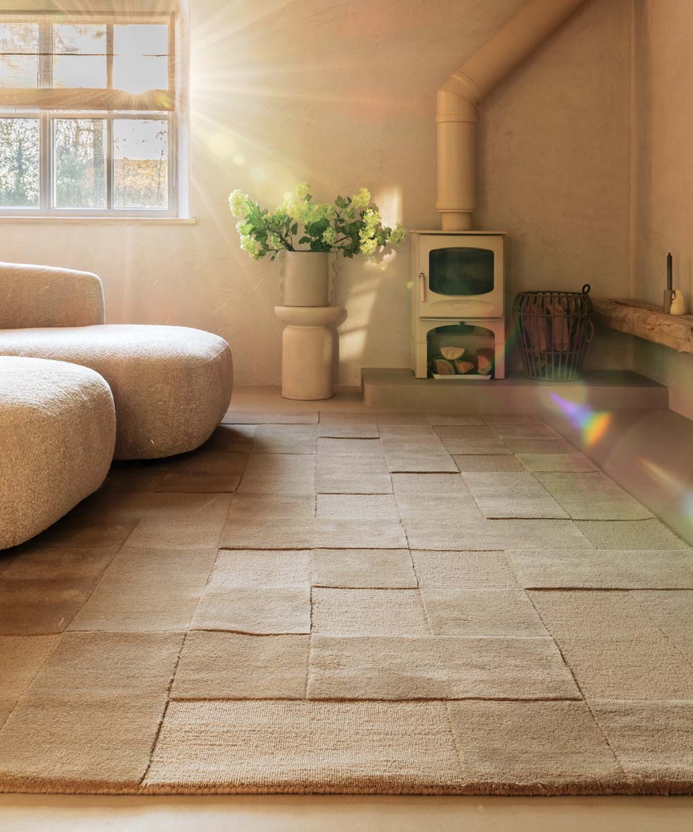 Tappeto retrò - Summit Check beige - sfeer Tappeto retrò - Summit Check beige - sfeer