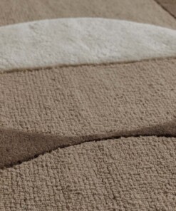 Tappeto retrò - Summit Circles beige - close up, thumbnail