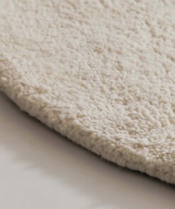 Tappeto rotondo berbero - Nomad avorio - close up, thumbnail