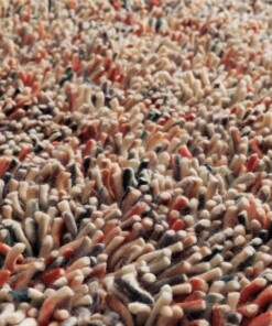 Tappeto rotondo in lana - Aurelia multicolore - close up, thumbnail