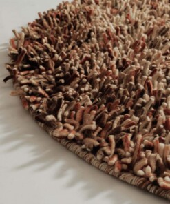 Tappeto rotondo in lana - Aurelia terracotta - close up