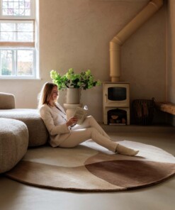 Tappeto rotondo in lana - Dune beige - sfeer