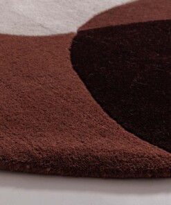 Tappeto rotondo in lana - Dune terracotta - close up