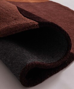 Tappeto rotondo in lana - Dune terracotta - close up, thumbnail