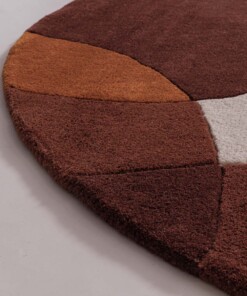 Tappeto rotondo in lana - Dune terracotta - close up