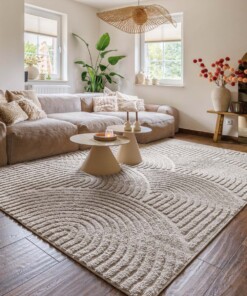 Tappeto stile scandinavo - Arc Curve Beige - sfeer